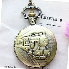 Antique Necklace Pocket With Locomotive Pattern