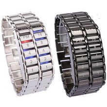 Carbonized Steel Binary LED Wrist