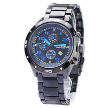 CURREN 8021  Quartz Adjustable Tungsten Steel Band Calendar Chronometer -Blue dial - JUST ARRIVE!!!