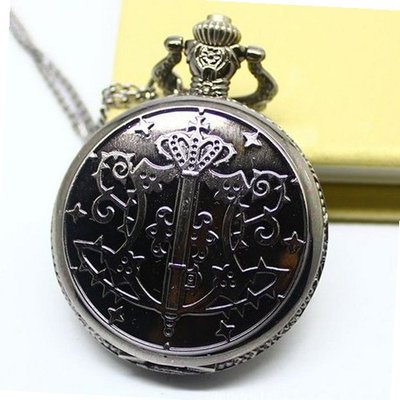 High Quality Long Chain Vintage Necklace Black Deacon Large Pocket