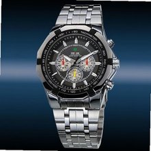 New WEIDE 6 Hands Stainless Steel Analog Sport Quartz Luxury Wrist es - Black - JUST ARRIVE!!!