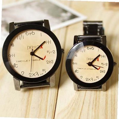 Unique Vintage Design Numerals Equations Round Dial Couple