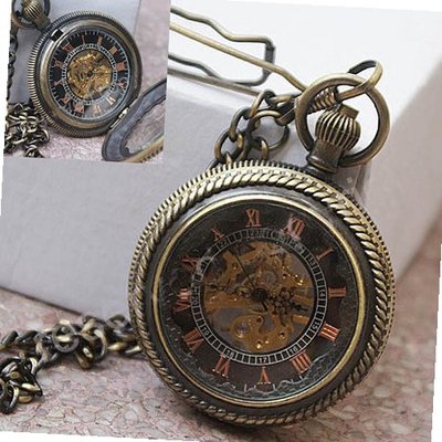 uProsperous Brass Magnifying Skeleton Mechanical Pocket 