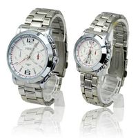uProsperous New Stylish Fashionable Water-proof Stainless Steel Quartz Movement es for Couples 