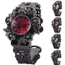 uProsperous Vintage Round Dial Caved Flowers Bracelet es 