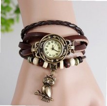 Vintage Fashion Wood Bead Jewelry Accessories  Owl Bracelet