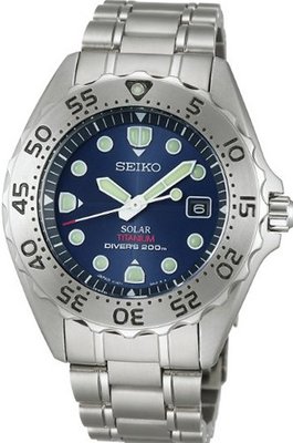 SEIKO ProspEx diver scuba titanium solar reverse rotation prevention bezel blue SBDN003 men's