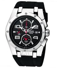 Pulsar Chronograph Stainless Steel Case Rubber Strap Black Dial Quartz Movement Chronograph PF3761