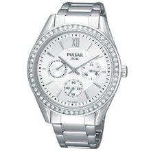 Pulsar Multifunction Swarovski® Crystals Silver Dial #PP6009