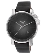 Black and Gray Dial Black Leatherette
