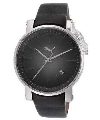 Black and Gray Dial Black Leatherette