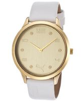 Gold Tone Dial White Leatherette