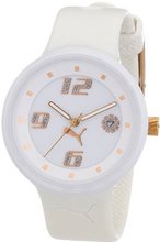 PUMA PU910672002 Slick 3-Hand-Date White and Rosegold