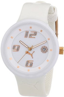 PUMA PU910672002 Slick 3-Hand-Date White and Rosegold