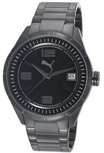 Puma Time Quartz Driver 3HD Metal- L Black PU102611005 with Metal Strap