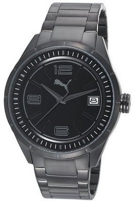 Puma Time Quartz Driver 3HD Metal- L Black PU102611005 with Metal Strap