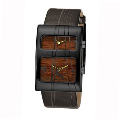 PUMA Unisex PU101601001 Dual Black and Wood Grain Dial