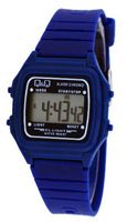 Q&Q #L116J008Y Unisex Colorful Navy Blue Alarm Chrono LCD Digital