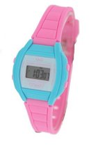 Q&Q #LL01J635Y Plastic Band Alarm LCD Digital