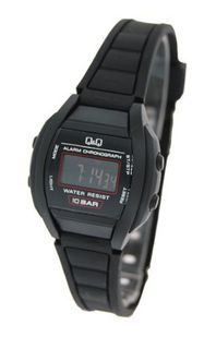 Q&Q #LL01J639Y Plastic Band Alarm LCD Digital