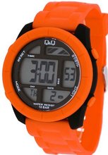 Q&Q #M123J005Y Big Size Colorful Orange Chrono Alarm Digital