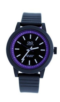 Q&Q 'Raven' Black&Purple Casual Fashion VR10J005Y