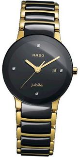 Rado R30930712 Centric Jubile Two Tone Black Ceramic Bracelet
