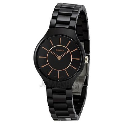 Rado True Thinline Black Ceramic Ladies R27742152