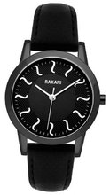 Rakani ISH 32mm Black with Black Steel Case and Leather Band