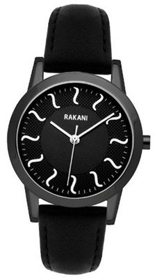 Rakani ISH 32mm Black with Black Steel Case and Leather Band