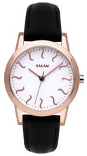 Rakani ISH 32mm Rose Gold with Black Leather Band