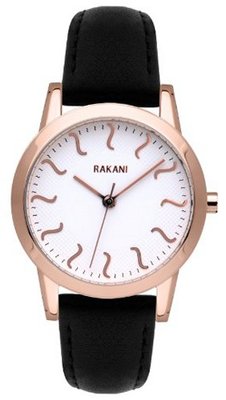 Rakani ISH 32mm Rose Gold with Black Leather Band