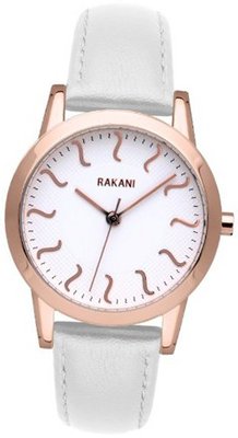 Rakani ISH 32mm Rose Gold with White Leather Band