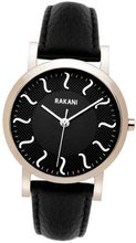 Rakani ISH 40mm Black with Black Leather Band