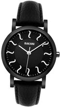 Rakani ISH 40mm Black with Black Steel Case and Leather Band
