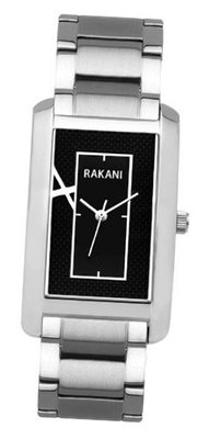 Rakani Right Around The Corner 38mm Black Rectangle with Stainless Band