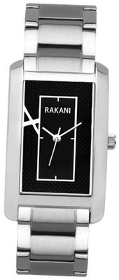Rakani Right Around The Corner 46mm Black Rectangle with Stainless Band