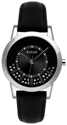 Rakani Stuck In Traffic 32mm Swarovski Crystals with Black Leather Band
