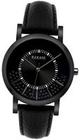 Rakani Stuck In Traffic 40mm Black Swarovski Crystals with Black Steel Case and Leather Band