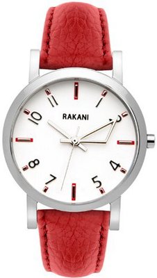 uRakani - Fashionably Late Collection Rakani +5 40mm White with Red Leather Band 