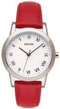 uRakani - Fashionably Late Collection Rakani Running Behind 32mm Lotus with Red Leather Band 