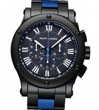 Ralph Lauren The Ralph Lauren Sporting 45 mm Chronograph Model - Black Matte Ceramic - Blue Racing Stripe