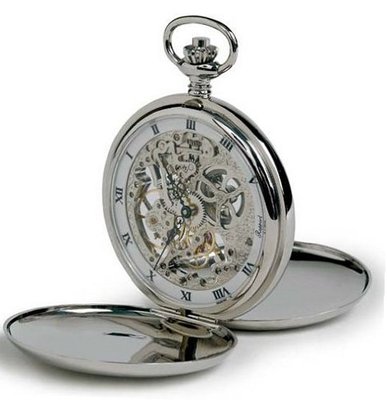 Rapport of London Chrome Hunting Case Pocket with Skeletonized Movement