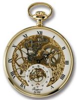 Rapport of London Gold Plated Open Face Pocket with Skeletonized Movement