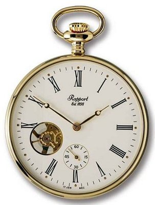 Rapport of London Gold Plated Open Face Pocket with Skeletonized Movement