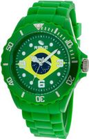Rave Flag es Brasil RV1153 Midsize with Green Silicone Band