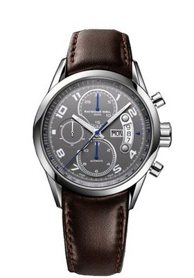 Raymond Weil Freelancer Grey Dial Brown Leather Chronograph 7730-STC-05600