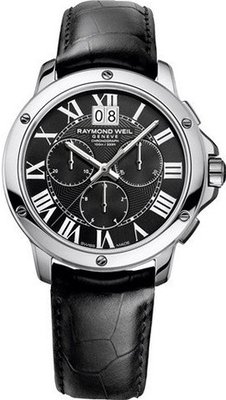 Raymond Weil Tango Black Dial Chronograph Black Leather 4891-STC-00200