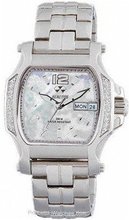 QUARK2: square, diamond, stainless, white MOP dial, bracelet  Reactor