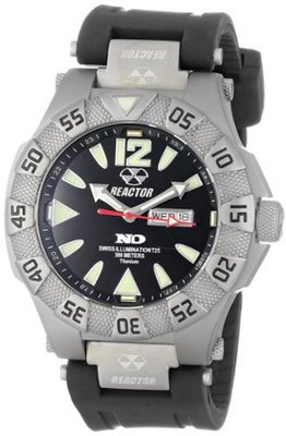REACTOR 52801 Gamma Never Dark Black Dial Titanium Rubber Strap